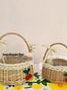 Handwoven Wicker Basket for Flowers, Candy, and Picnics