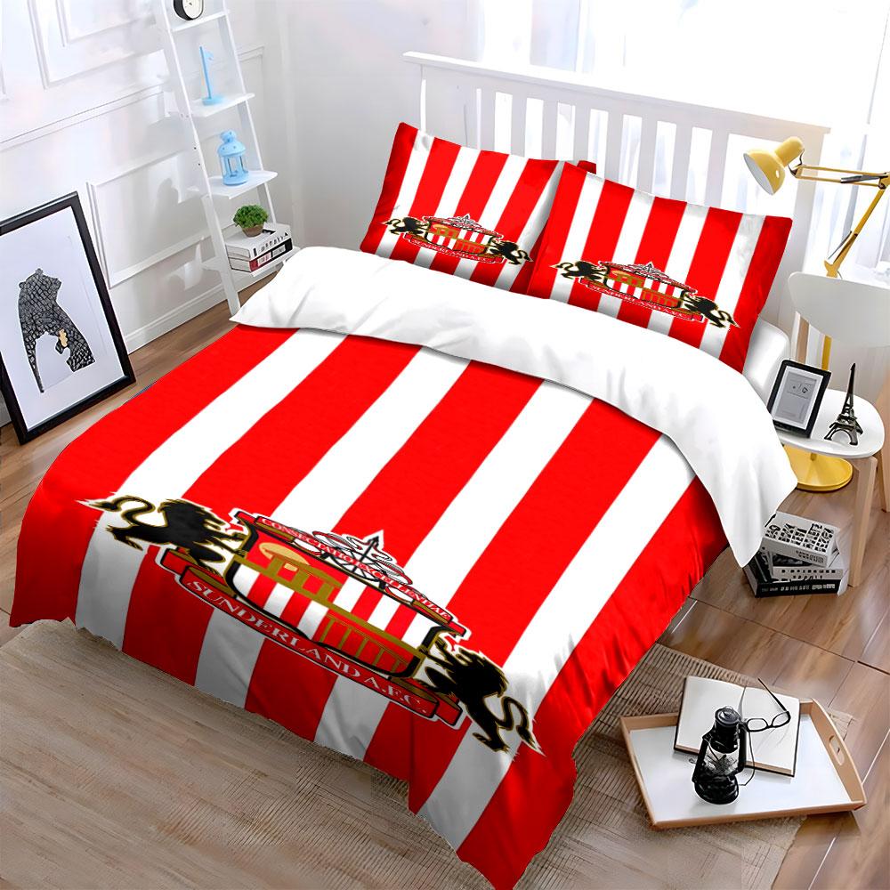 Red-and-white stripes, Sunderland AFC. Bedding sets Duvet cover sets Duvet covers Pillowcases(1*Duvet Cover 2*Pillowcases without duvet insert)