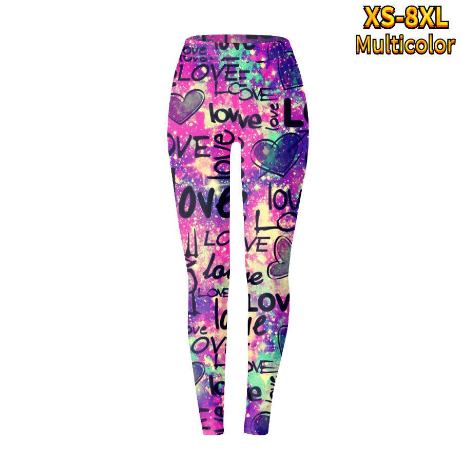 Womens Bubble Love Prints Stretch Yoga Leggings Fitness Running Gym Sports Active Pants