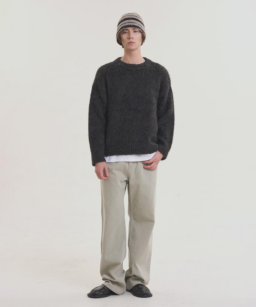 NOISE Coloring Brushed Oversized Knit - Black