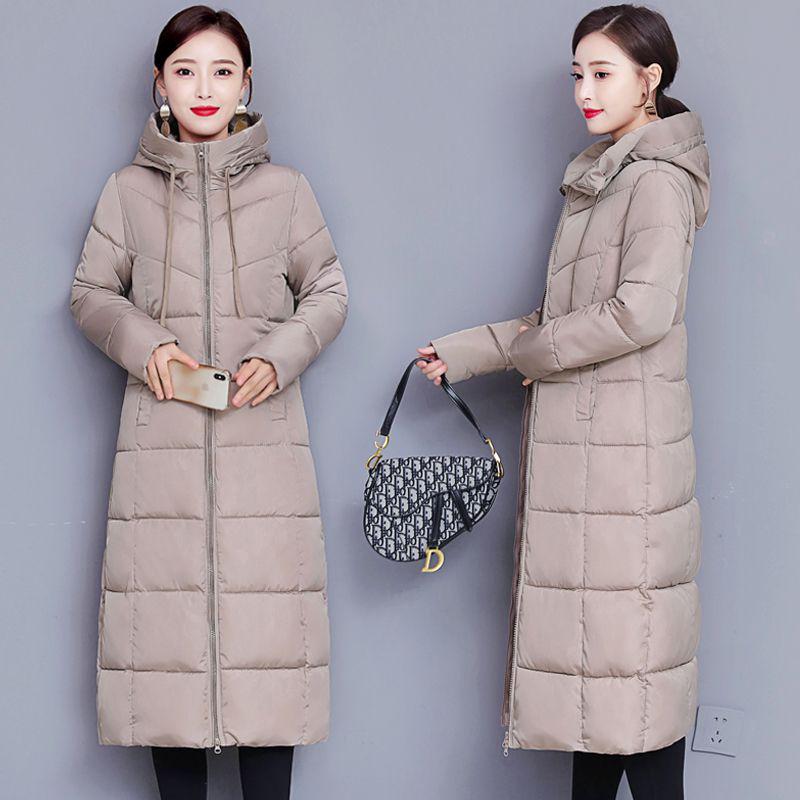 

Women s 2024 Mid-Length Cotton-Padded Jacket: Plus Size Winter Coat, Thickened Outerwear, Knee-Length for Mothers M (70-95 Jin) хакі