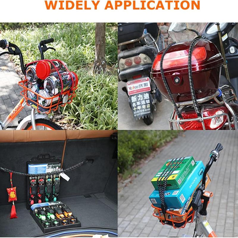 Bungee Cords with Dual Metal Hooks,12Inch Heavy Duty Bungee Cords Outdoor 1/3 Inch Strong Elastic Rope Securing Tie Down for Luggage Camping, Tarps,