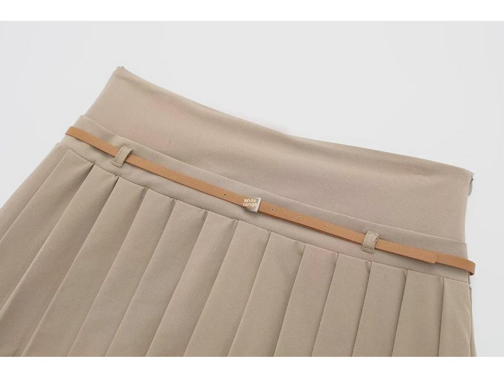 2024 Frühling Damen Street Fashion Niedrige Taille Plissee Rock Hose