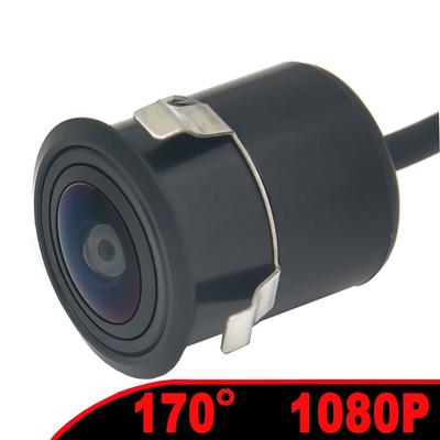 Telecamera per la visione posteriore del veicolo AHD 1080P 170°, lente fisheye nera, visione notturna, impermeabile, universale