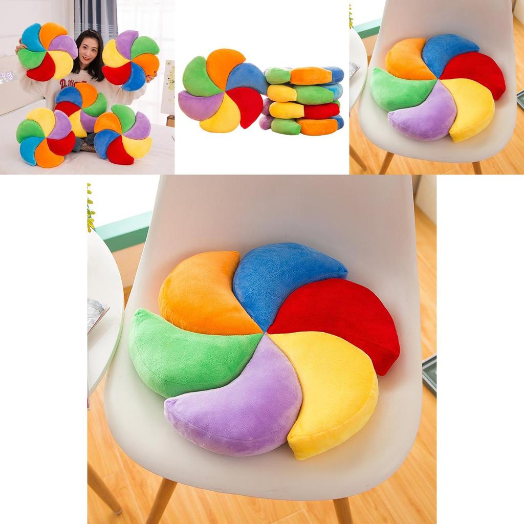 Colorful Windmill Seat Cushion With Soft Plush Cover For Office And Home Comfort
