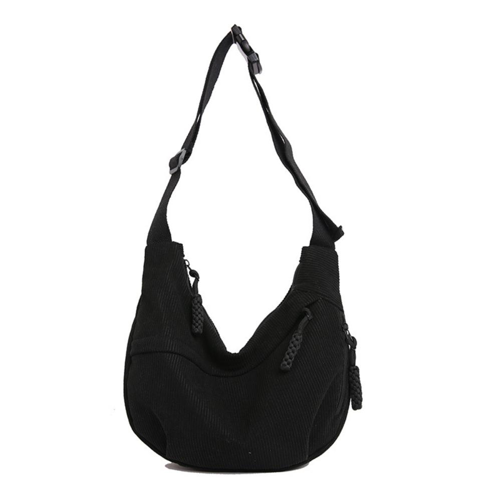 

Суцільний колір сумка через плече вельветова сумка-хобос модна сумка-тоут подарунки на день народження чорний