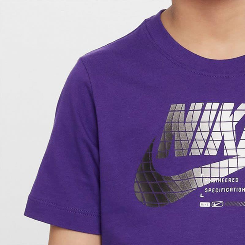 Nike Sportbekleidung Logo-Print Rundhals Pullover Weich Bequem Lässig Sport Kurzarm T-Shirt Kinder T-Shirts Lavendel FV8640-520