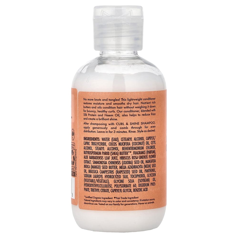 SheaMoisture Curl & Shine Conditioner for Thick, Curly Hair, Coconut & Hibiscus, 95ml (3.2 fl oz)