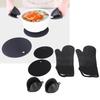 6Pcs/Set Oven Mitts Hand Clip Pot Holder Silicone Heat Insulation Gloves Insulation Mat