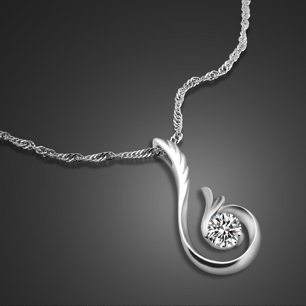 

Angel Wings Phoenix Pendant Necklace Electroplated Platinum Women S Water Wave Chain Jewelry 41cm