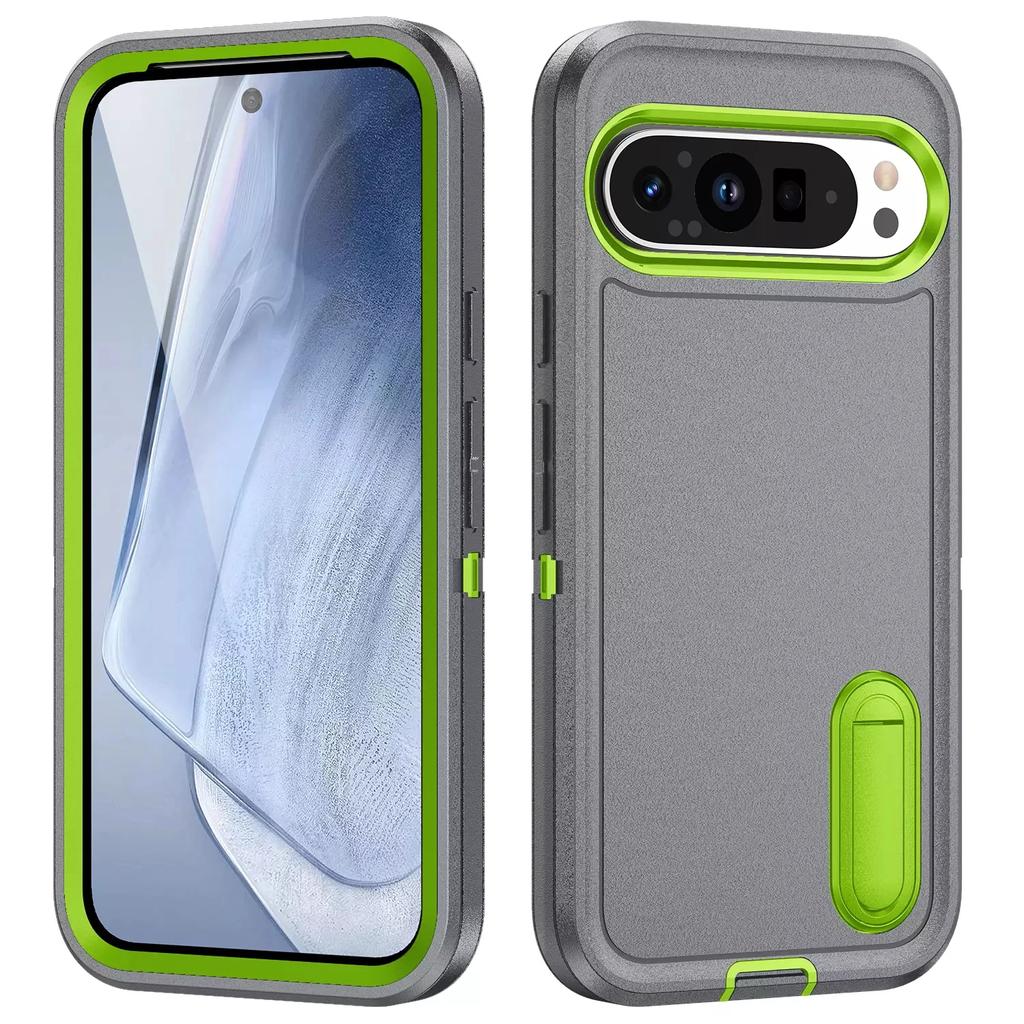 Coque robuste en silicone à armure lourde pour Google Pixel 9 /9 Pro / 9 Pro XL Robuste Protection Lourde avec Support Housse antichoc