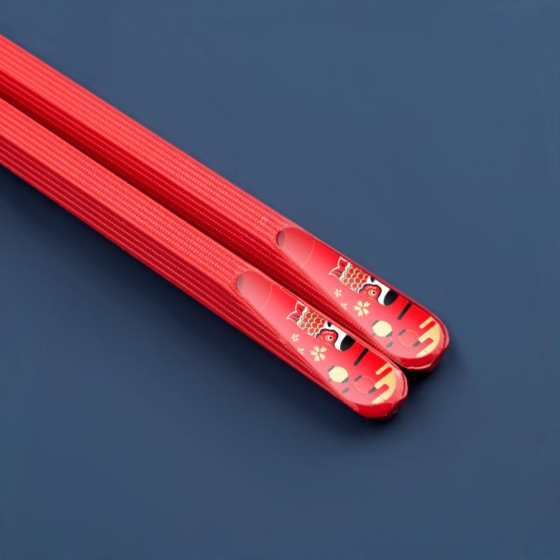5 Pairs Colorful Kawaii Household Chopsticks High-Grade Non-Slip High-Temperature Alloy Household Chopsticks Japanese Style
