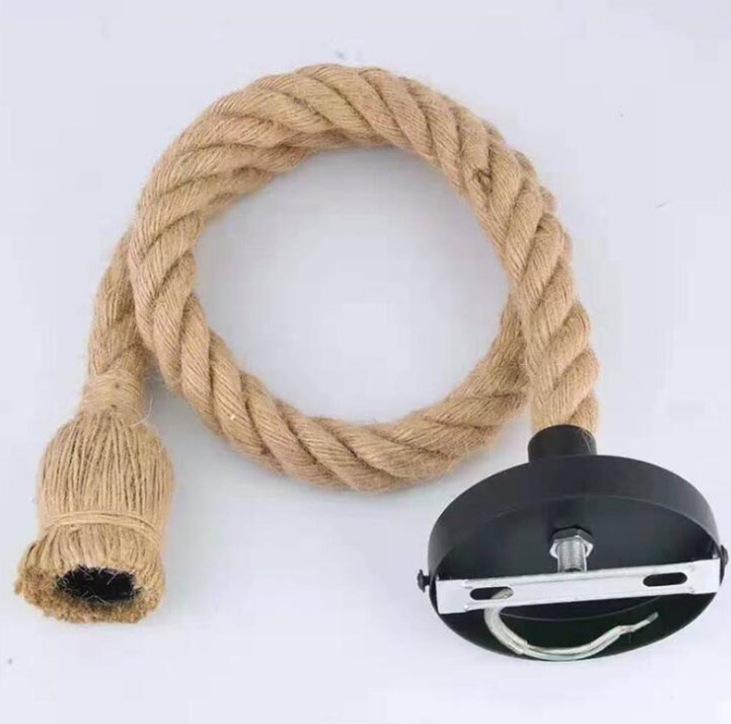 

Ретро Пеньковая Веревка Индустриальный Подвес Держатель Лампы - Декоративное Основание E27 для Ресторанов и Кафе