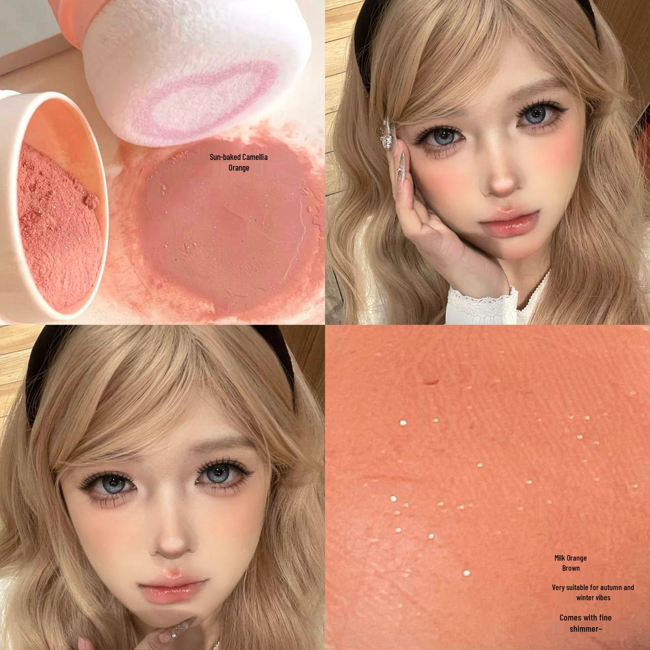 

HERORANGE Matte Nude Cushion Blush & Contour Powder for Plumping & Camera-Ready Beauty