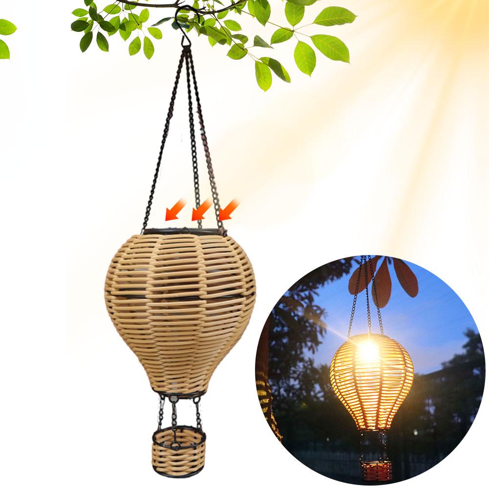 1/2Pcs Hanging Solar Lantern IP44 Waterproof Garden Solar Hot Air Balloon Lantern Outdoor Lights for Garden Patios Pathway Decor