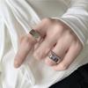 Korean Style Geometric Open Adjustable Letter Zirconia Ring for Women - Trendy Index Finger Jewelry