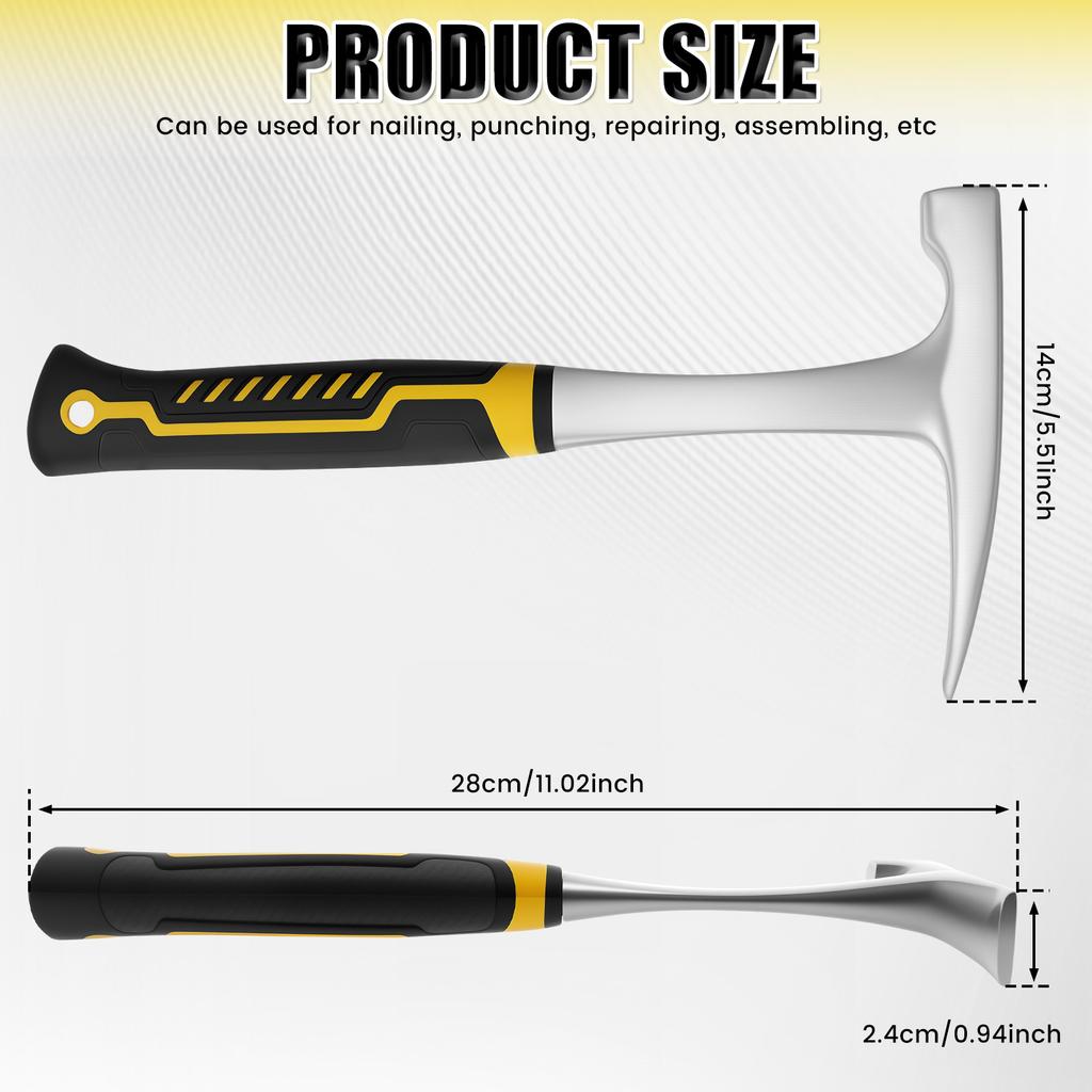 Metallhammer Werkzeug Kohlenstoffstahl Geologischer Hammer Einhändig Blechklopfer Flachkopf Felsenhammer Handwerkzeug