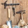 Durable Garden Hook Wrench Hammer Cast Iron Metal Wall Hook, Rustic Vintage Mounted Patio Coat Rack, Multi-functional Garage Tools Key Holder