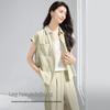 IHIMI Women's Linen Blend Sleeveless Summer Set