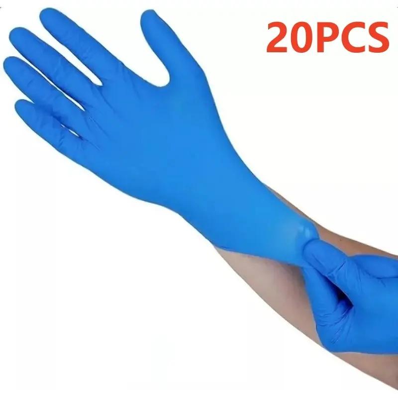 20/50/100PCS Blue Nitrile Disposable Gloves Household Cleaning Gloves Non-Sterile Working Kitchen Gloves Powder & Latex Free