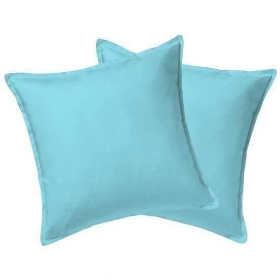 Taies d'oreiller - HOMEROKK - 65x65cm - 100% coton - Lavable en machine - Bleu ciel