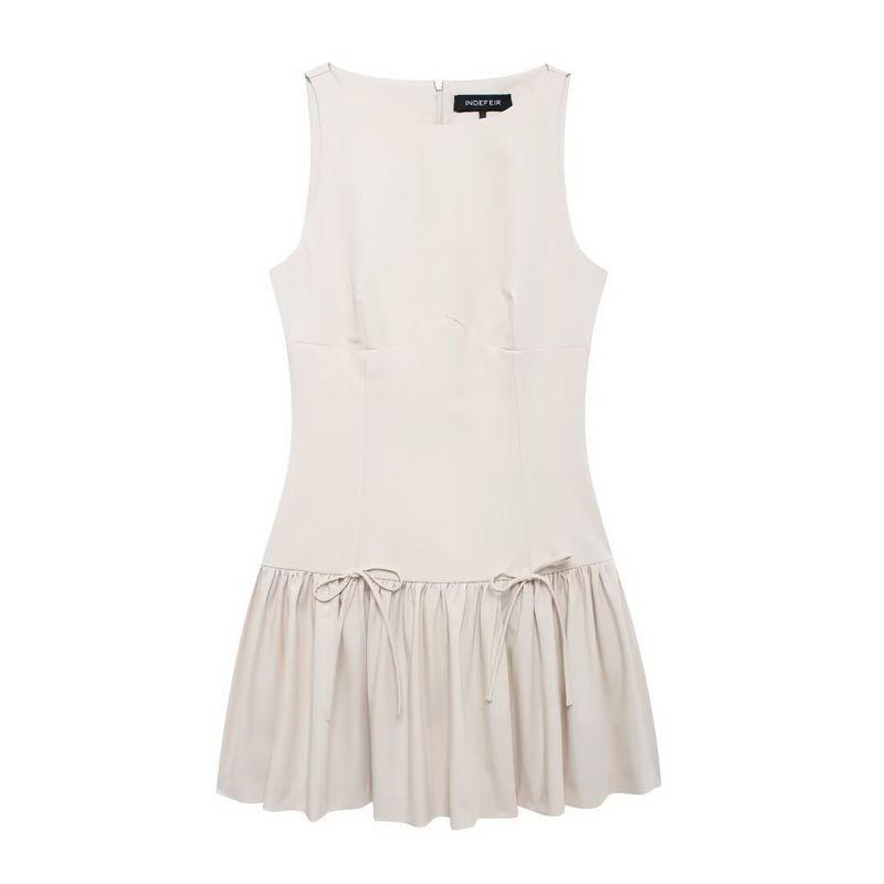 Kaslead New Arrival Women's Clothing Fashion Style Fashion Minimalist Bowknot Decoration Mini Dress 3152278