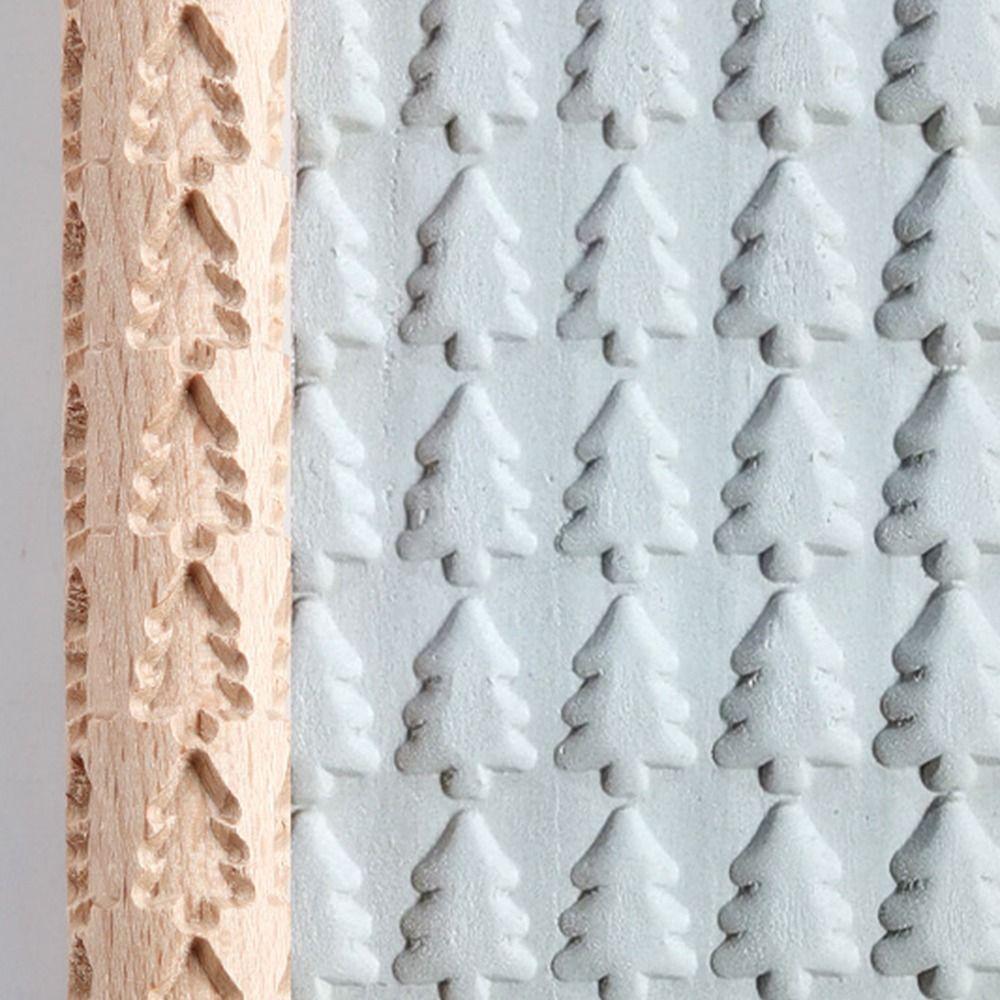 DIY Wooden Pressure Roller Creative Embossed Rolling Pin Pottery Art Clay Roller  Art Supplies