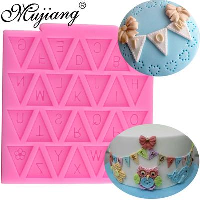 Silikonform, Flaggen-Design, Alphabet-Buchstaben, Fondant, Kuchendekorationswerkzeuge, Süßigkeiten-Schokoladenformen