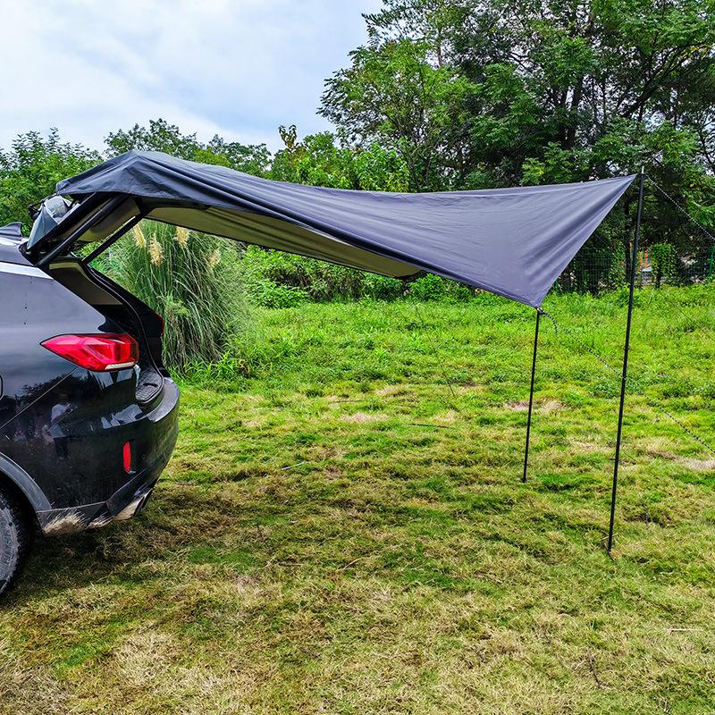 General Bat Wing SUV Side Awning 2.8x3.8m Triple Black-Coated 99% Waterproof Car Shelter for Camping with Mounting Kit