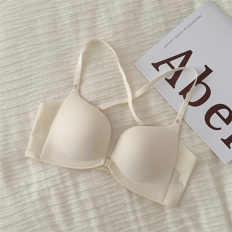 Wear more strategies, underwear women's small breasts gather front buckle type seamless adjustment type large U-shaped beautiful back sexy bra cover