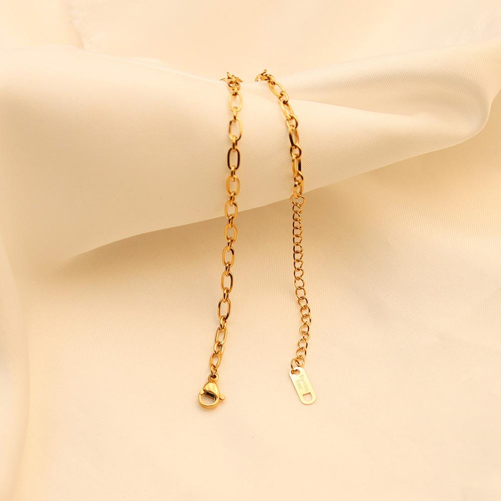 18K Gold Stainless Steel Foot Jewelry Does Not Fade Three-Dimensional Smiley Face Square Little Prince Pendant Anklet Jewelry