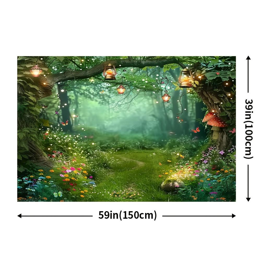 1pc Magic Forest Fairy Tale Background Butterfly and Lantern Design Modern Style No Need for Electricity