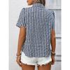 2026 Spring/Summer New Women's Loose Short-Sleeve Pocket Casual Plaid Shirt