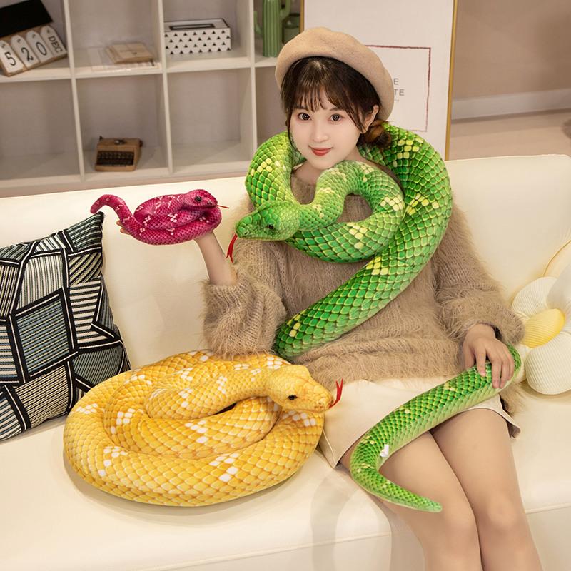 70-200Cm Simulated Snake Plush Toys Lifelike Python Stuffed Doll Soft Animal Snake Boa Anaconda Plushie Birthday Gift Room Decor
