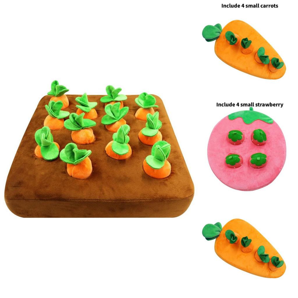 Soft Carrot Plush Toy For Early Education And Pet Chewing Play