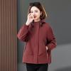 Ankola Women's Red Hooded Short Jacket, 2025 New Casual Spring & Autumn Plus Size Petite Style