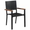 Wicker Resin Dining Set - Brown / Black - Vintage Style