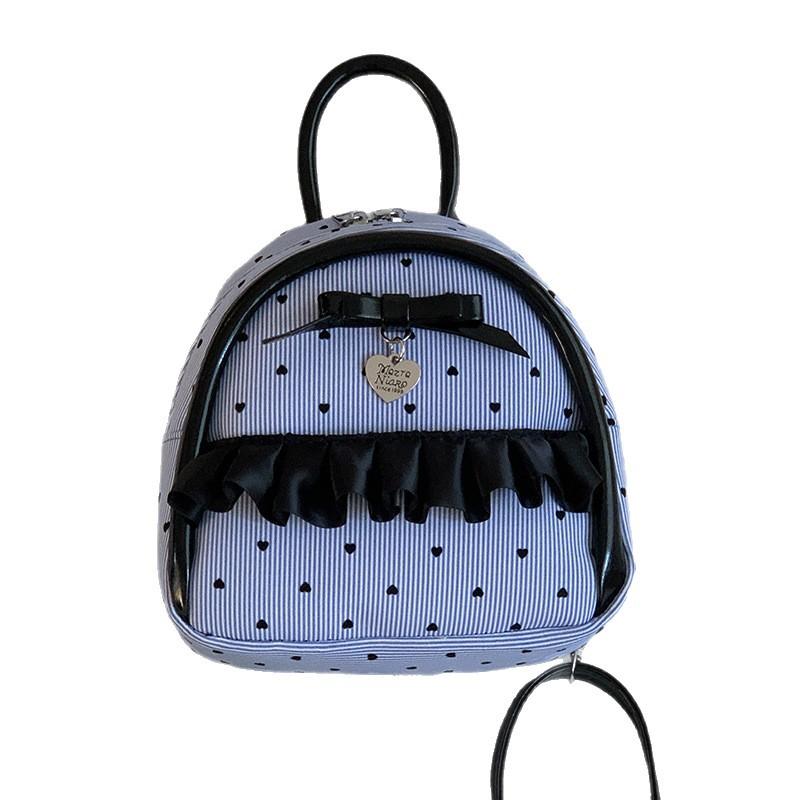 Korean Girl Bow Backpack Bag Women 2025 New Fashion Cute Polka Dot Small Backpack Versatile Handbag