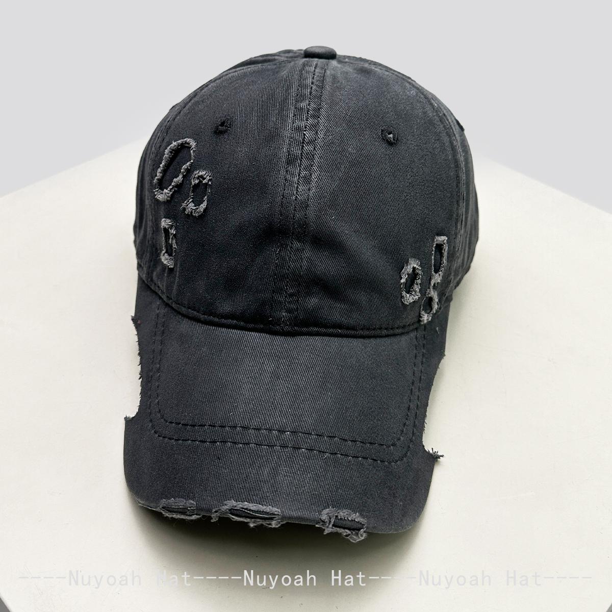 

New Men Women Broken Style Brush Wax Baseball Hats Sunshade Irregular Brim Versatile Personal Peaked Caps Distress Fashion Retro 54-60cm