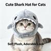 Funny Adjustable Cat Shark Headdress Warm Soft Cat Decorative Hat Cute Cartoon Cat Warm Hat Cosplay Party Pet Head Cover
