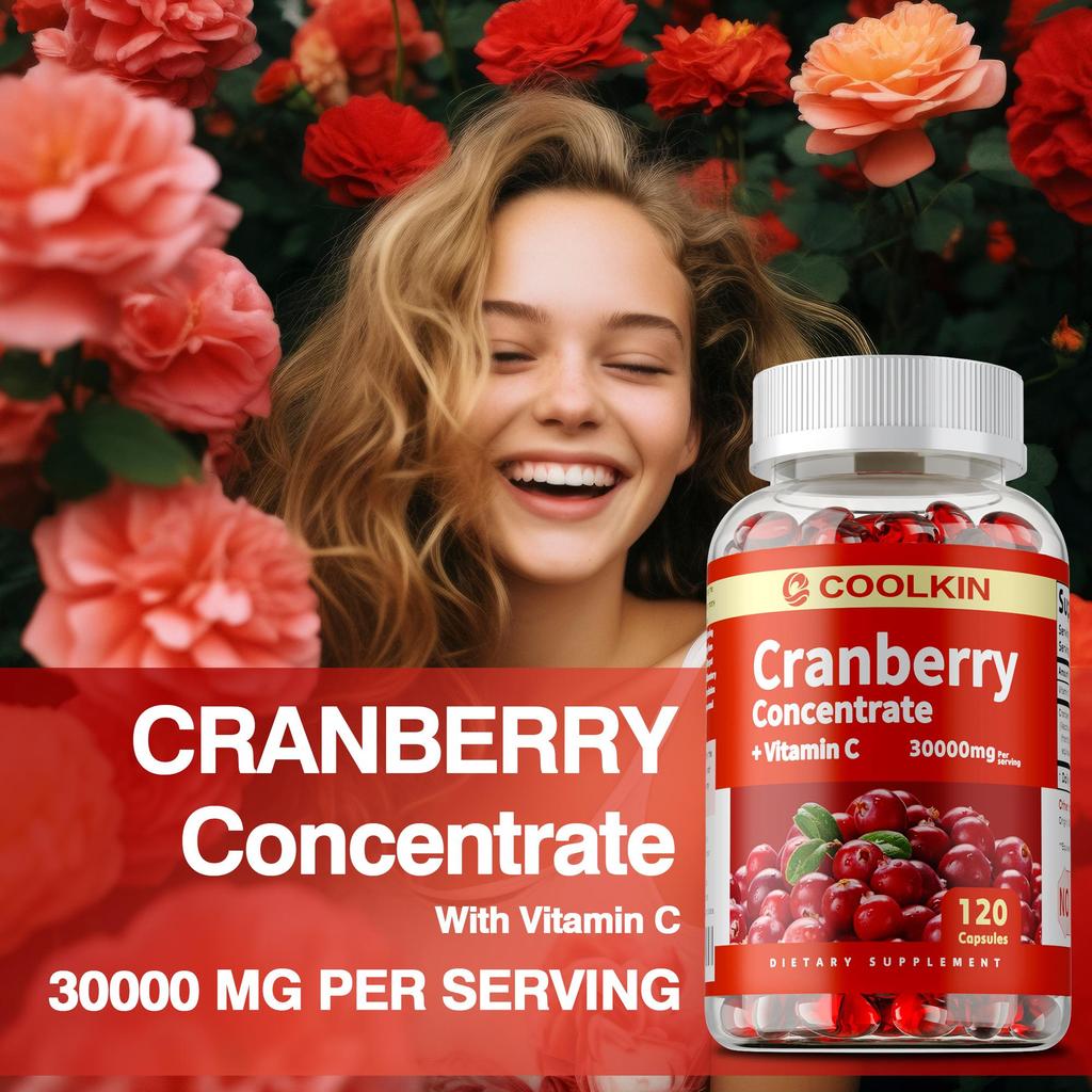 Hochwertiges Cranberry-Konzentrat, 30.000 mg pro Portion, unterstützt die Gesundheit von Harnwegen und Blase, leicht resorbierbar.