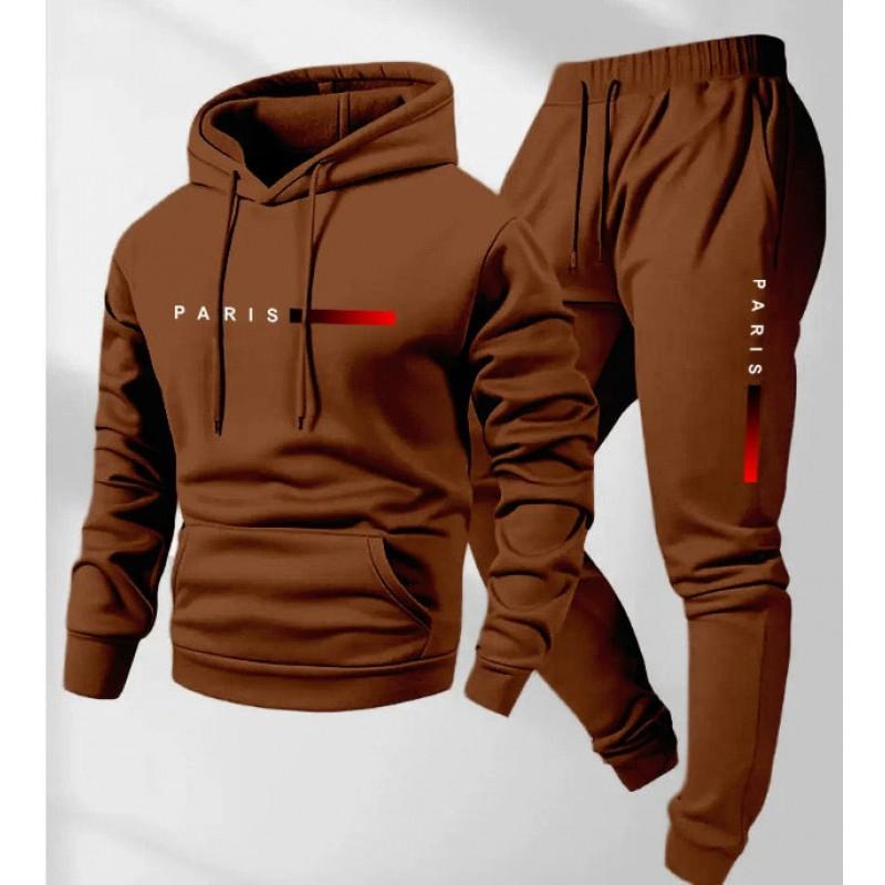 Tuta con felpa con cappuccio da uomo Set Tuta Misto cotone Abbigliamento da casa Giovani Adulti