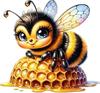 QT2459#15cm A Little Bee Lying On The Honeycomb Car Sticker, Suitable for Laptop, Car, Truck, Van, SUV, Motorcycle, Bumper, Window