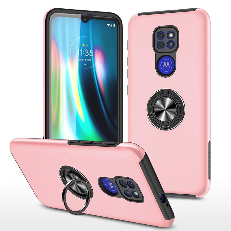 For Motorola Phone Case Solid Color Retro Spray Anti Scratch Car Holder Phone Protective Case