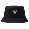 Dog Pattern Embroidery Bucket Cap Fisherman Hat Sun Protection Breathable Gift