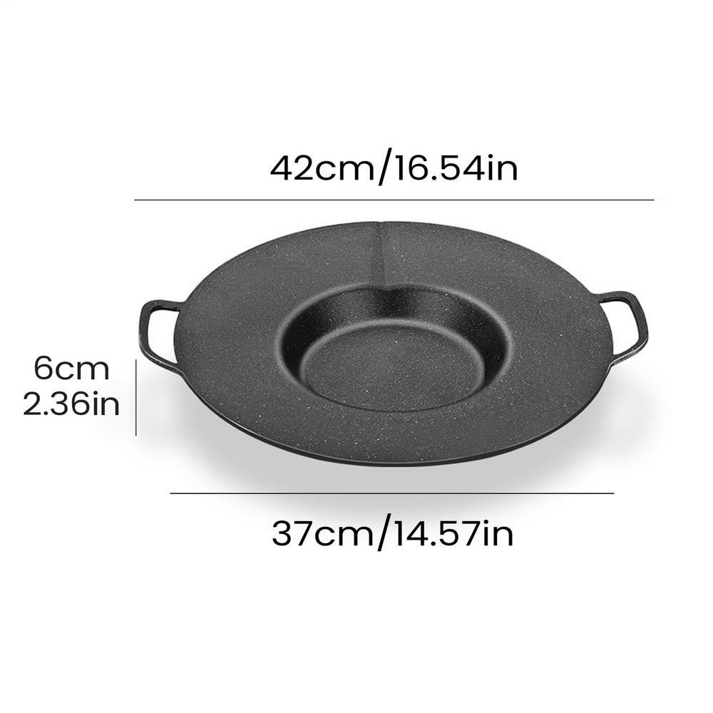 

Круглая сковорода-гриль Домашняя посуда Сковорода-гриль из алюминиевого сплава с ручками для кемпинга в помещении и на открытом воздухе, барбекю, семейного обеда, пикника, путешествий