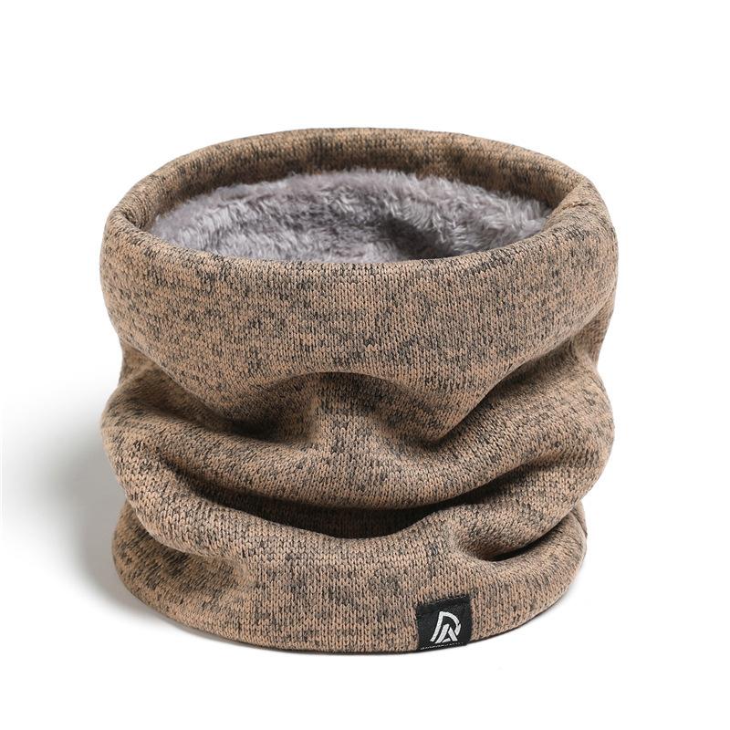 Unisex Solid Color Double Layer Warm Neck Scarf For Autumn Winter