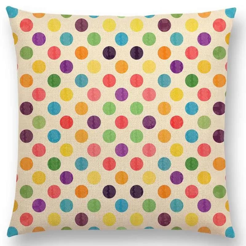 Kolorowe Kwiaty Liście Kropki Poszewka na Poduszkę na Sofę Gwiazdy Fale Wzór Geometryczny Pastelowe Trójkąty Diament Tęcza Poszewka na Poduszkę
