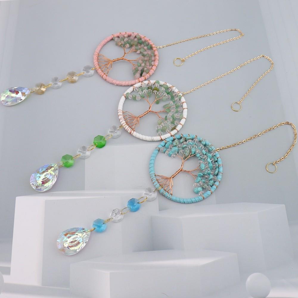 Handcrafted Crystal Sun Catcher Car Pendant With Prosperity Tree For Travel And Gift Giving