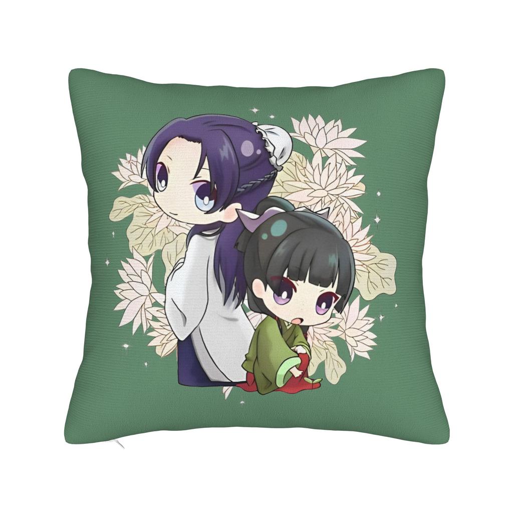 Maomao Anime Square Pillow Cases The Apothecary Diaries Cushion Cover Creative Polyester Decorative Pillowcase for Sofa 4040cm